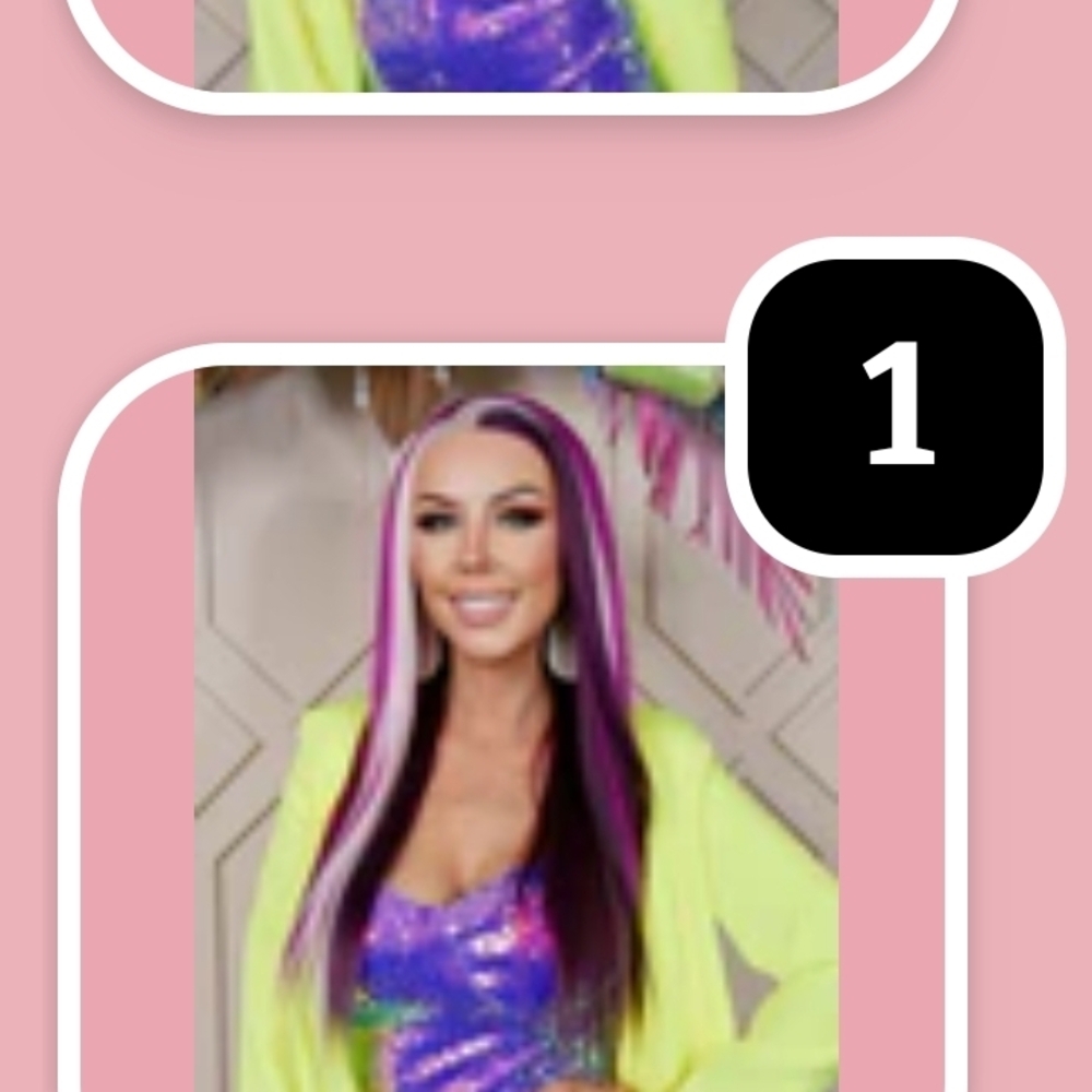 Purple and Pink Women's Fashion Wig- Vibrant Long Straight Style
